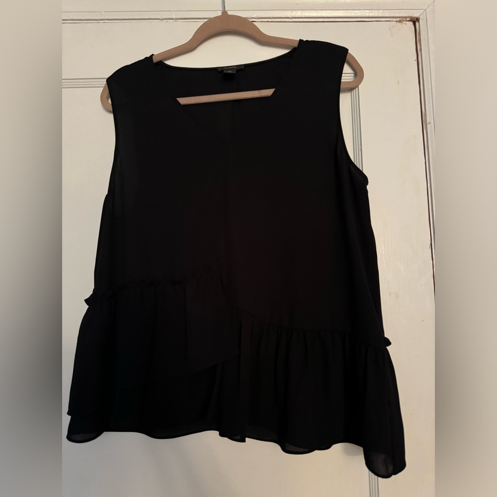 Halogen Black Crepe/Polyester Top Size L